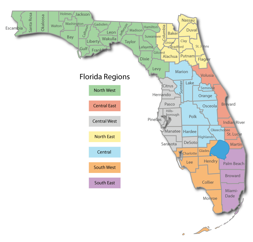 Florida counties and regions